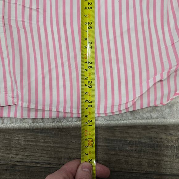 Ralph Lauren Polo Club Long Sleeve Button Down Shirt Pink White Stripe Flag Med - Picture 6 of 6